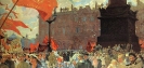 Кустодиев-Праздник в честь II конгресса Коминтерна на площади Урицкого-1921