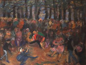 А.М. Громов. Дубки. Пруд. 1969. Картон, темпера.