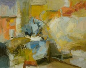 Брюханов С.В. Интреьер с кроватью. 1988. Х.,м.