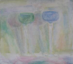 Е.Тавьева. Предметы из дома родителей. Два бокала. 2008. х.м. 36х41.