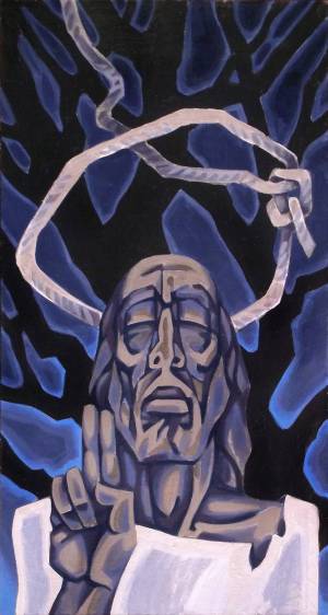 Искариот. 2013, двп, акрил, 75Х40