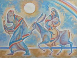 Бегство в Египет. 2007, бумага, гуашь, 46Х59