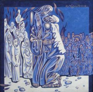 Поцелуй Иуды. 2008, двп, акрил, 80Х80