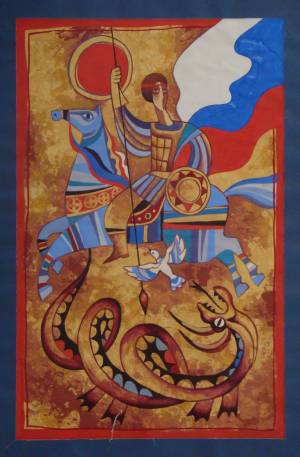 Св. Георгий. Бумага, гуашь, 45Х30