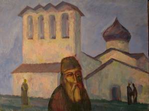 Вечерня 60х80 1995 хм Частная коллекция