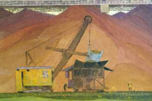 Склад руды. 1973. Монотипия. Из серии 