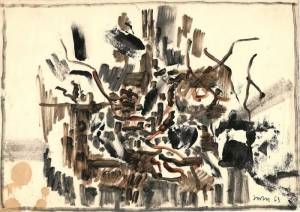 Ю.Соостер. Можжевельник. 1961. Бумага, тушь.