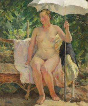 Кат.№121 – Натурщица. Селение Козы. 1939. Х., м. 83,0х69,0 см.  Собрание галереи «Ковчег»