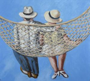 Н.Нестерова. В гамаке. 90х100. 2014. Холст, масло