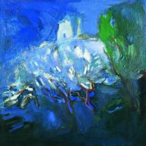 Цветущие яблони в Коломенском. 1993. Холст, масло. 100х100