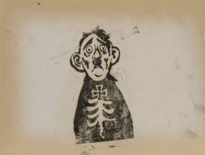 Борис Пророков. Гитлер.1940-е. Бум.,тушь.20х28.5