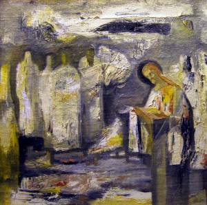Герасимов В.В.,Пастырь мой,холст на оргалите,масло,30х30,1996 год