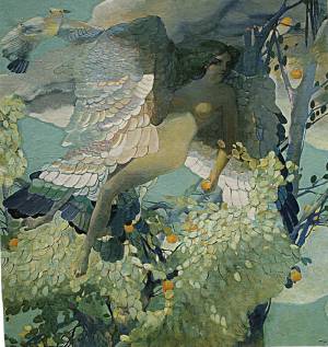 Золотая яблоня. 2000. Х.,м. 150х140. Собств. автора.