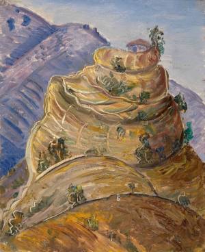 Гора-улитка. 1958. Картон, масло. 31х22