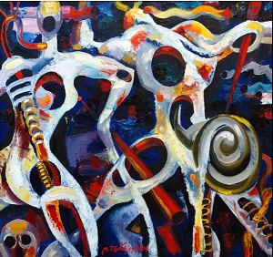 12. Джикаев М.Ф. Танец. 2004. Х.,м. 90х100. Собств. автора.