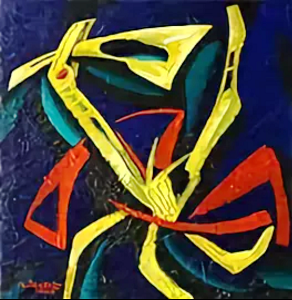 15. Джикаев М.Ф. Желтая ворона. 2005. Х.,м. 70х70. Собств. автора.