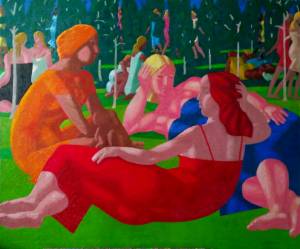 А.Атаханов Черешневый сад в Сочи 2018 х.м., 100х120