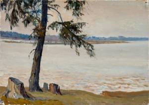 Морозов. На берегу реки.