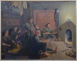 Юнусилау М.-К.М. (1907-1975) Махмуд в сакле, 1958г.холст,масло,88х110см